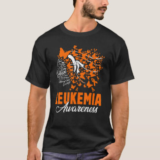 Hope Love Cure Butterflies Leukemia Awareness Warr T-Shirt