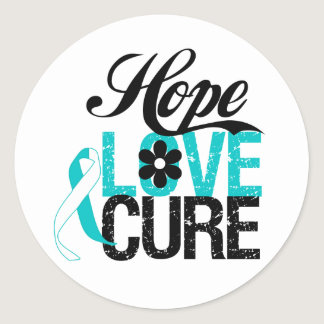 Hope Love Cure CERVICAL CANCER Gifts Classic Round Sticker