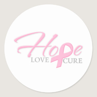 Hope Love Cure Classic Round Sticker