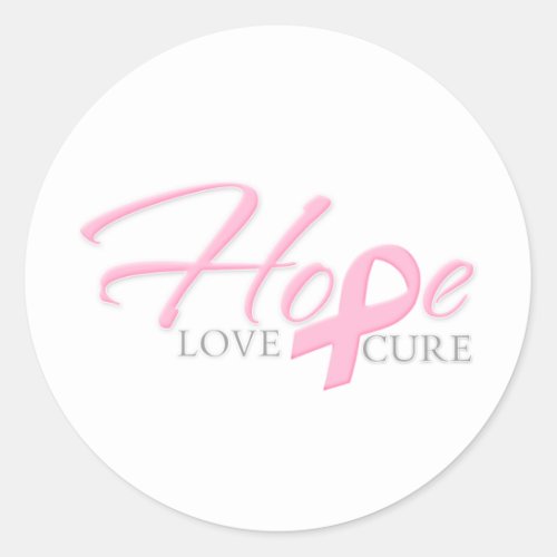 Hope Love Cure Classic Round Sticker