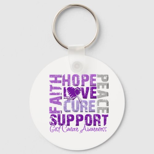 Hope Love Cure GIST Cancer Awareness Keychain