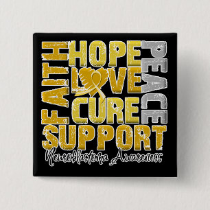 Hope Love Cure Neuroblastoma Awareness Pinback Button