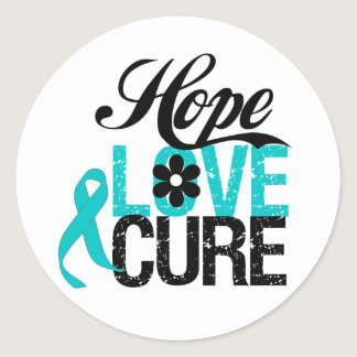 Hope Love Cure OVARIAN CANCER Gifts Classic Round Sticker