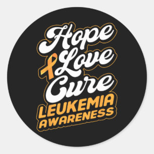 Hope Love Cure Support Leukemia Awareness Ribbon Classic Round Sticker