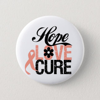 HOPE LOVE CURE Uterine Cancer Gifts Pinback Button