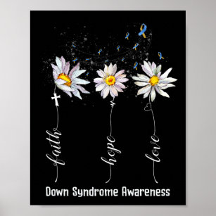 Hope Love Down Syndrome Awareness Flower Gifts 1  Poster