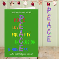 Hope, Love, Equality, Inclusion, Kindness, Peace