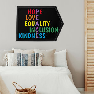 Hope,Love,Equality,Inclusion,Kindness,Peace  Pennant