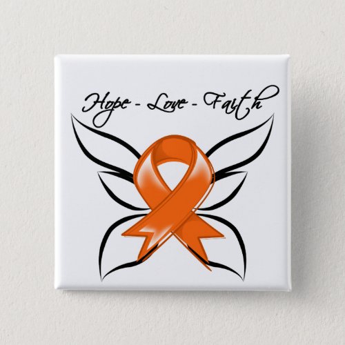 Hope Love Faith Butterfly _ Multiple Sclerosis Pinback Button