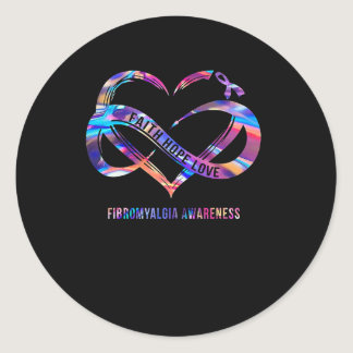 Hope Love Fibromyalgia Awareness 2  Classic Round Sticker