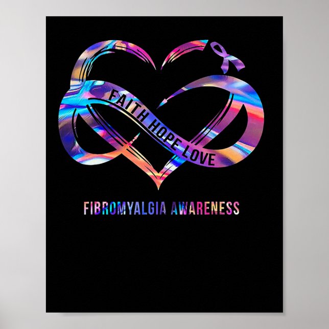 Hope Love Fibromyalgia Awareness 2  Poster (Front)