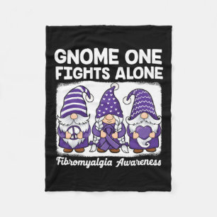 Hope Love Gnomes Purple Ribbon Fibromyalgia Awaren Fleece Blanket