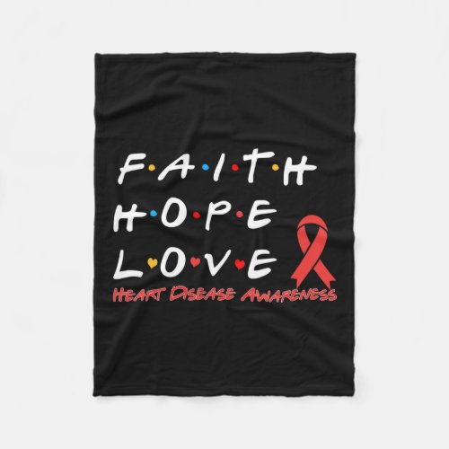 Hope Love Heart Disease Awareness  Fleece Blanket