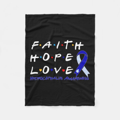 Hope Love Hydrocephalus Awareness  Fleece Blanket