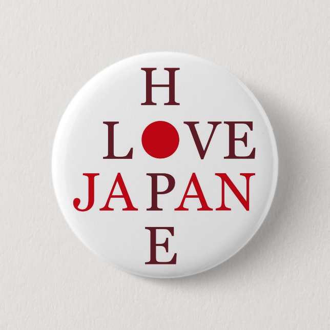 HOPE LOVE JAPAN PINBACK BUTTON (Front)