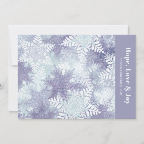 Hope Love  Joy Photo Purple Snowflakes