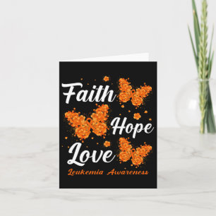 Hope Love Leukemia Awareness Butterfly  Card