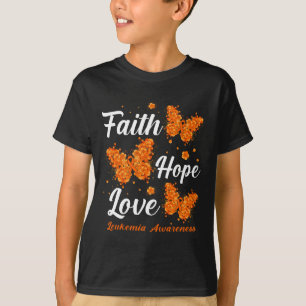 Hope Love Leukemia Awareness Butterfly T-Shirt