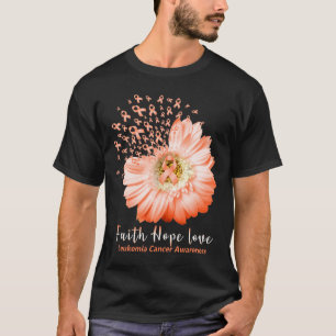 Hope Love Leukemia Awareness Orange Ribbon Daisy  T-Shirt