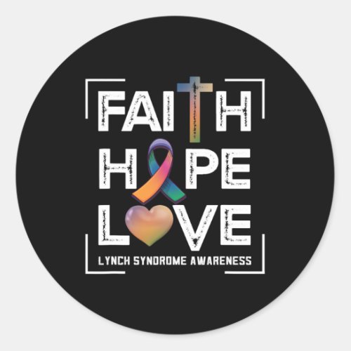 Hope Love Lynch Syndrome Awareness  Classic Round Sticker