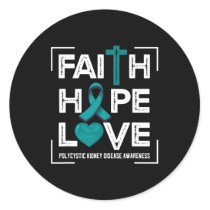 Hope Love Polycystic Kidney Disease  Classic Round Sticker