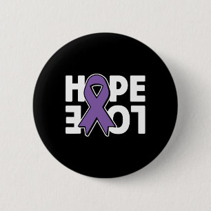 Hope Love Purple Ribbon Heimerheimer´s Awareness  Button