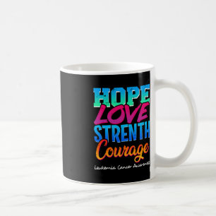 Hope Love Strength Courage - Leukemia Cancer Aware Coffee Mug