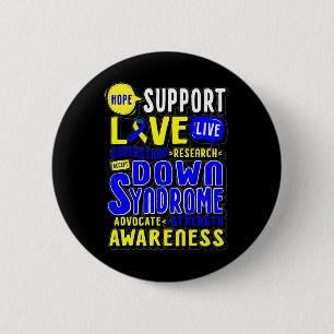 Hope Love World Down Syndrome Day Women Kids Button