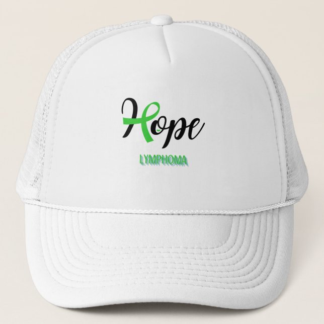 HOPE/ LYMPHOMA/ AWARENESS UNISEX TRUCKER HAT (Front)