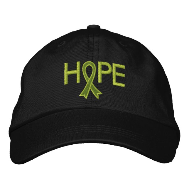 HOPE - Lymphoma Ribbon Embroidered Baseball Hat (Front)