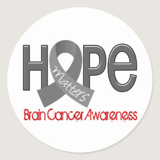 Hope Matters 2 Brain Cancer Classic Round Sticker