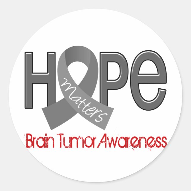 Hope Matters 2 Brain Tumor Classic Round Sticker (Front)