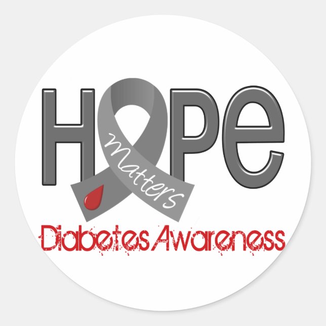 Hope Matters 2 Diabetes Classic Round Sticker (Front)