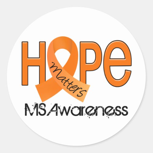 Hope Matters 2 MS Multiple Sclerosis Classic Round Sticker