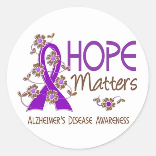 Hope Matters 3 Alzheimers Disease Classic Round Sticker