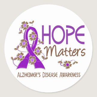 Hope Matters 3 Alzheimer's Disease Classic Round Sticker