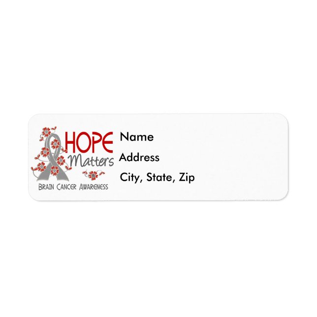 Hope Matters 3 Brain Cancer Label (Front)