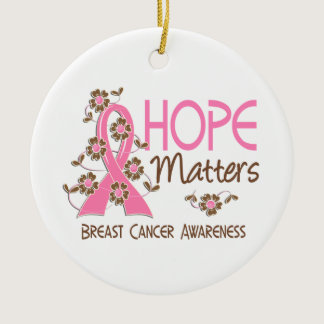 Hope Matters 3 Breast Cancer Ceramic Ornament