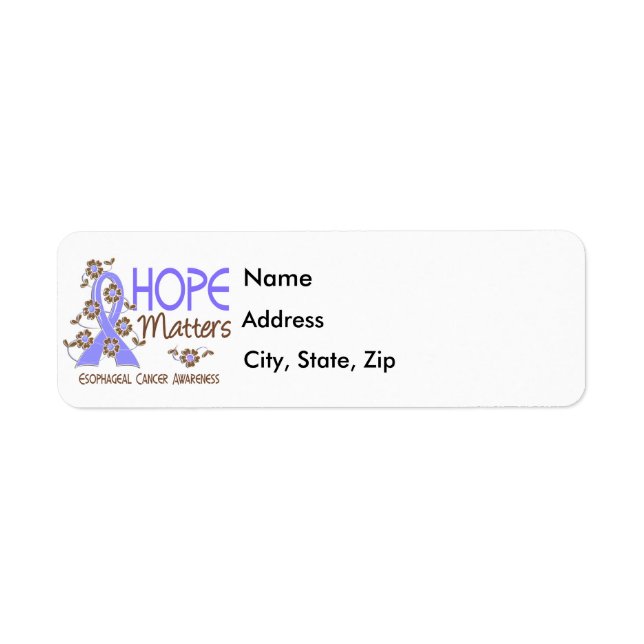 Hope Matters 3 Esophageal Cancer Label (Front)