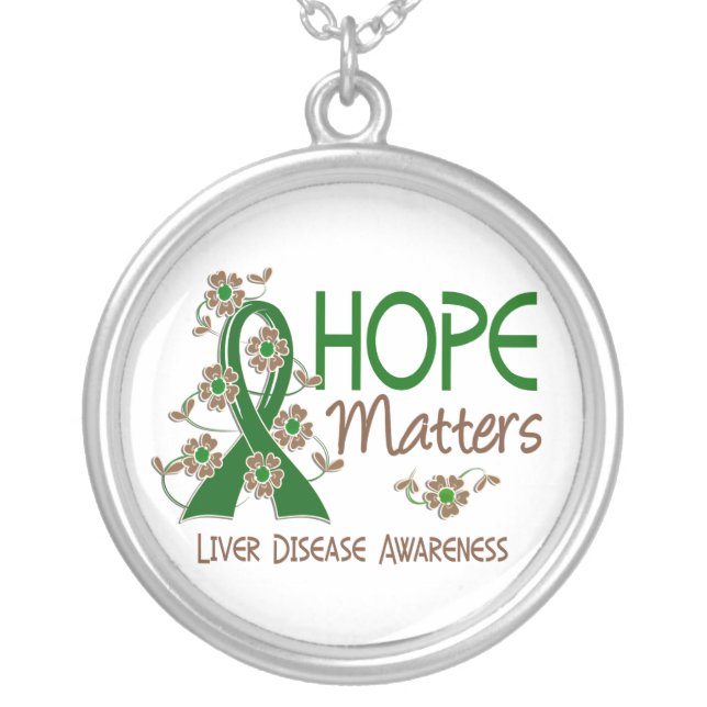 Hope Matters 3 Liver Disease Silver Plated Necklace (Front)