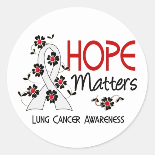 Hope Matters 3 Lung Cancer Classic Round Sticker