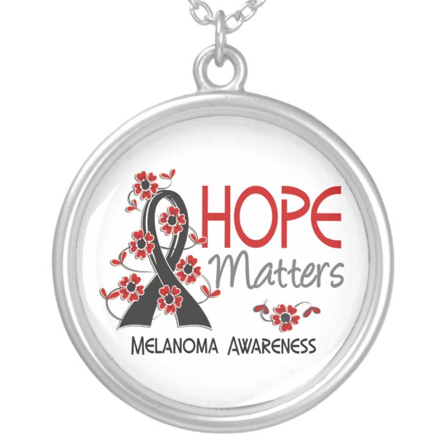Hope Matters 3 Melanoma Silver Plated Necklace (Front)