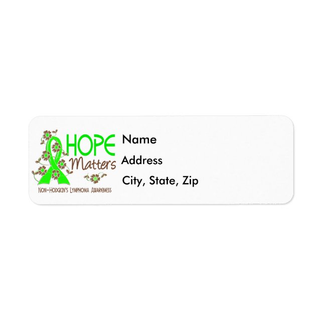 Hope Matters 3 Non-Hodgkin's Lymphoma Label (Front)