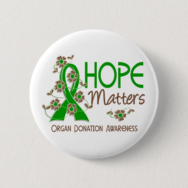 Hope Matters 3 Organ Donation Pinback Button (Front)