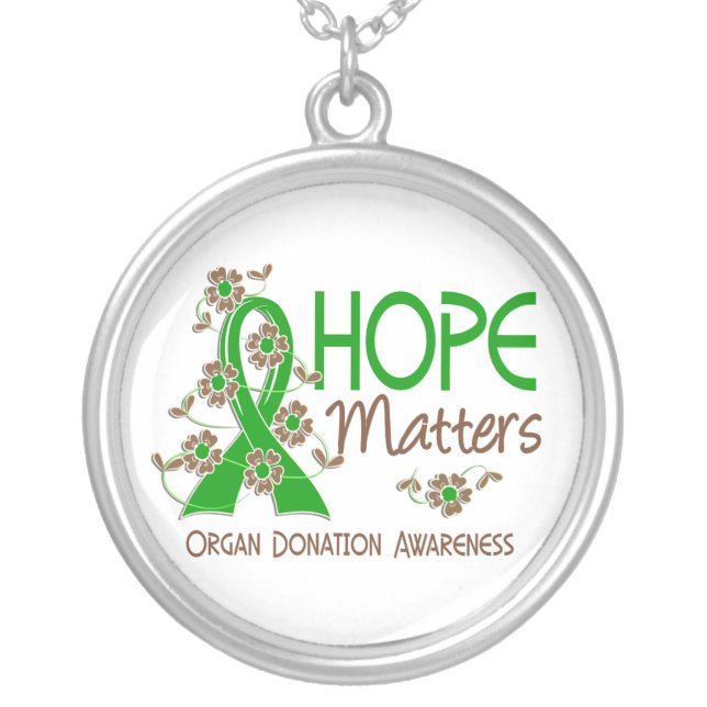 Hope Matters 3 Organ Donation Silver Plated Necklace (Front)