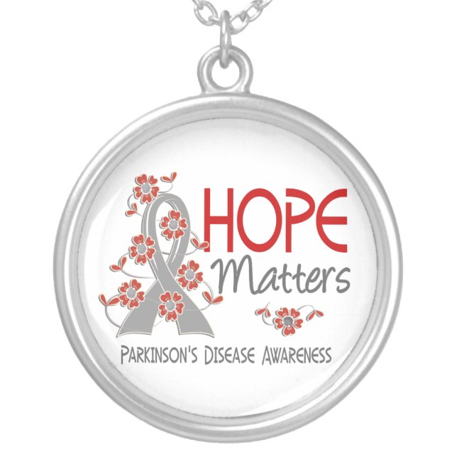 Hope Matters 3 Parkinson's Disease Silver Plated Necklace (Front)