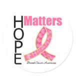 Hope Matters Breast Cancer (Jeweled Ribbon) Classic Round Sticker