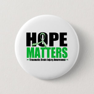 Hope Matters Brush Ribbon Traumatic Brain Injury Button