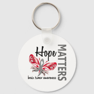 Hope Matters Butterfly Brain Tumor Keychain