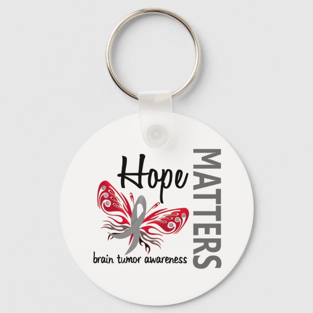 Hope Matters Butterfly Brain Tumor Keychain (Front)